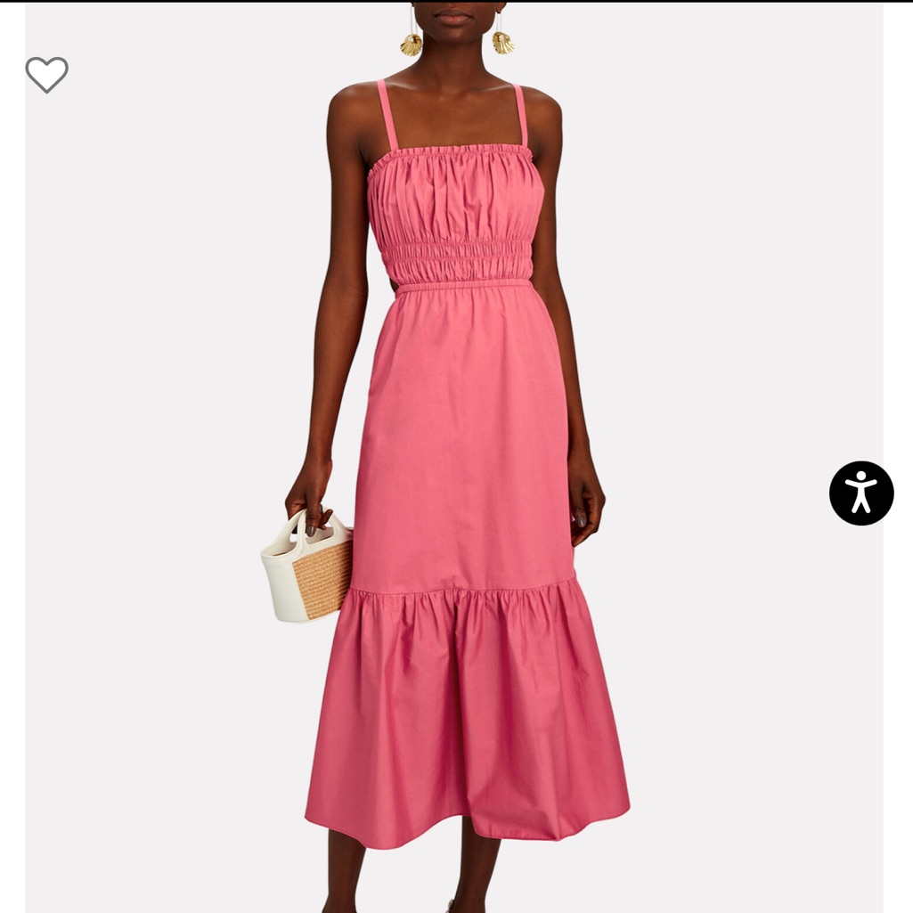 Intermix- Cynthia Smocked Cotton Midi Dress